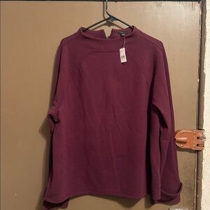 Ann Taylor Women’s Purple Zip Sweater - Purple Size XL